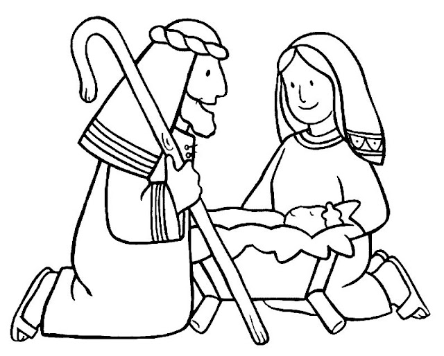 DIBUJOS PARA COLOREAR NACIMIENTO DE JESUS